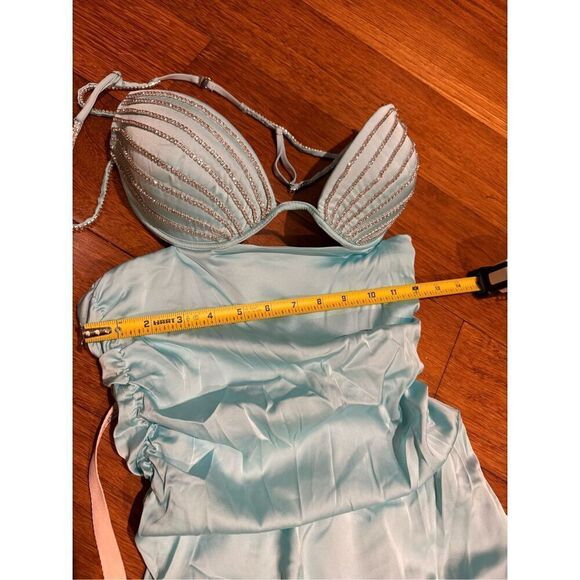 NWT Oh Polly Yuki Ruched Cutout Mini Dress Aqua UK 10/US 6 - Picture 8 of 17